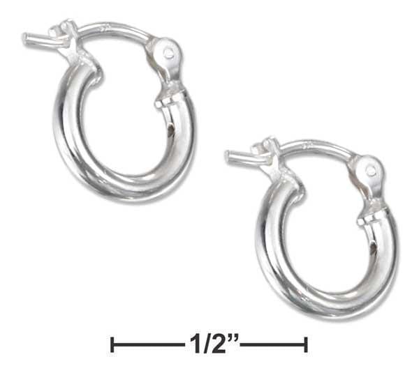 Silver Earrings Sterling Silver 10MM Tubular Hoop Earrings With French Locks JadeMoghul Inc.