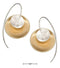 Silver Earrings Sterling Silver & 12 Karat Gold Filled Double Round Concave Disks On Endless Wire JadeMoghul