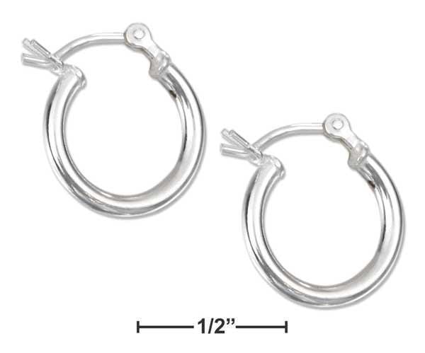 Silver Earrings Sterling Silver 14MM Lightweight Hoop Earrings With French Locks JadeMoghul Inc.