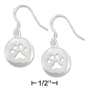 Silver Earrings Sterling Silver 15MM Disk With Paw Print Earrings JadeMoghul Inc.