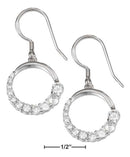 Silver Earrings Sterling Silver 15MM Open Circle Earrings With Journey Style Cubic Zirconias JadeMoghul Inc.