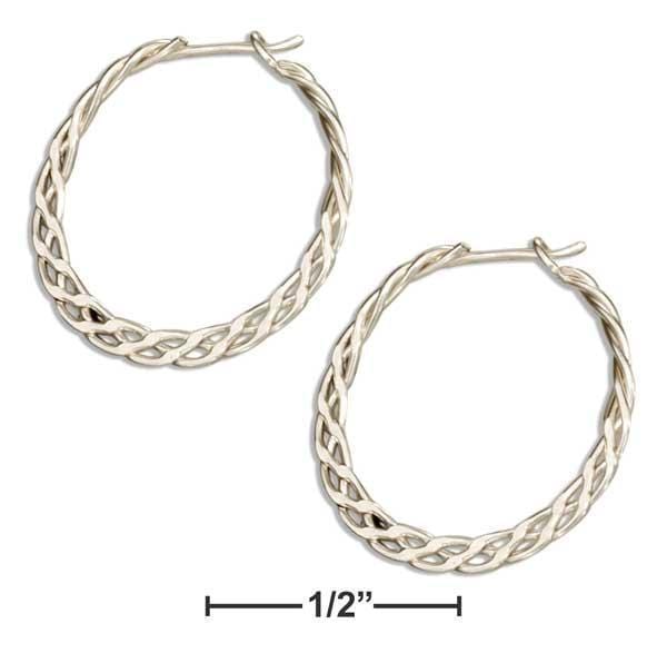 Silver Earrings Sterling Silver 16mm Flat Celtic Weave Hoop Earrings JadeMoghul