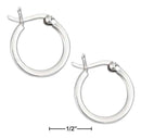 Silver Earrings Sterling Silver 16MM Squared Tubular Hoop Earrings With French Locks JadeMoghul Inc.