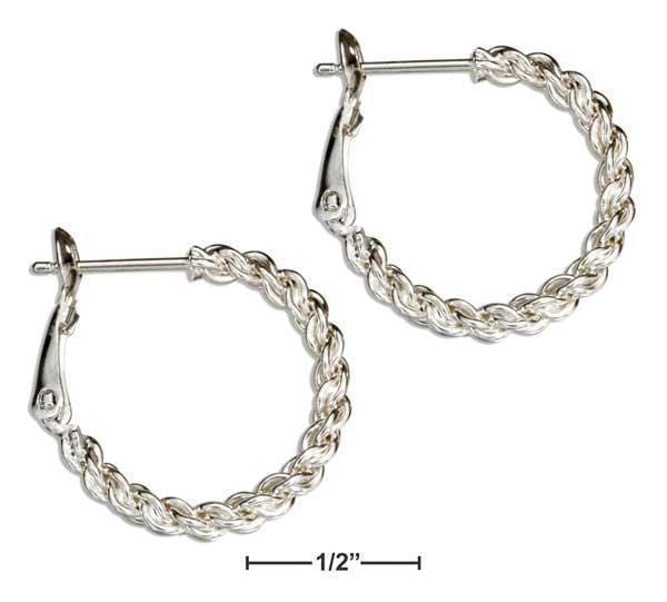 Silver Earrings Sterling Silver 20MM Rope Hoop Earrings JadeMoghul Inc.