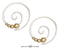 Silver Earrings Sterling Silver 21mm Round Swirl Ear Threader With 12 Karat Gold-filled Beads JadeMoghul