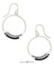 Silver Earrings Sterling Silver 22M Wire Hoop Dangle Earring With Gray And Black Seed Beads JadeMoghul Inc.