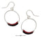 Silver Earrings Sterling Silver 22M Wire Hoop Dangle Earring With Red And Black Seed Beads JadeMoghul Inc.