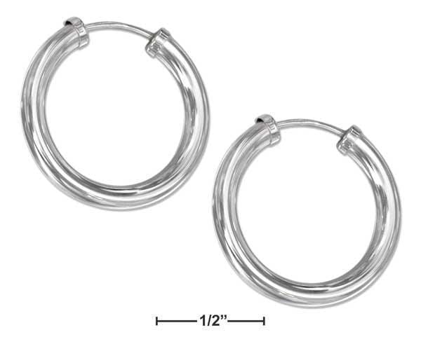 Silver Earrings Sterling Silver 22MM Endless Wire Hoop Earrings JadeMoghul Inc.