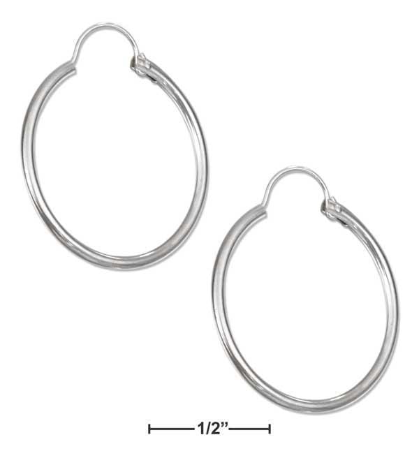 Silver Earrings Sterling Silver 22MM "U" Wire Hoop Earrings JadeMoghul Inc.