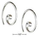 Silver Earrings Sterling Silver 24MM Curly Spiral Threader Wire Hoop Earrings JadeMoghul Inc.