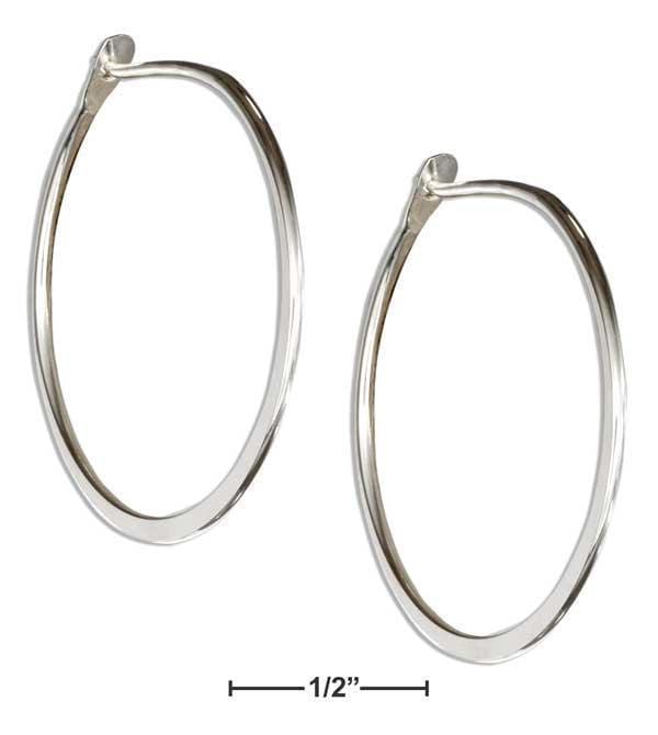 Silver Earrings Sterling Silver 30MM Flat Bottom Plain Hoop Earrings JadeMoghul Inc.