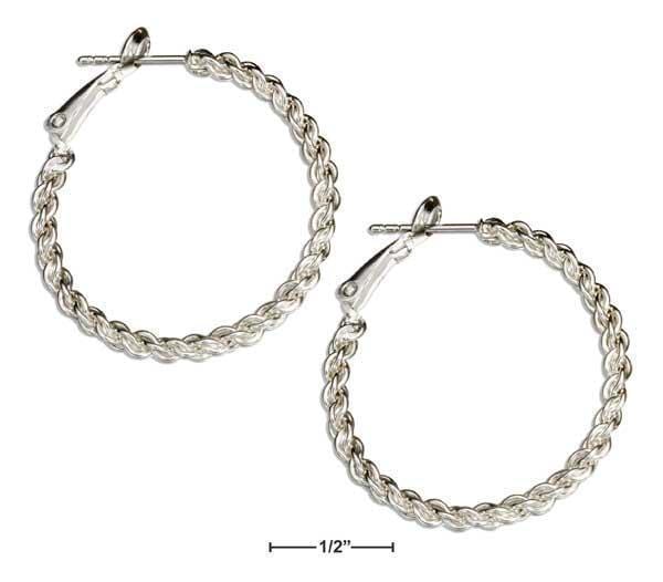 Silver Earrings Sterling Silver 30mm Rope Hoop Earrings JadeMoghul