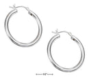 Silver Earrings Sterling Silver 30MM Tubular Hoop Earrings With French Locks JadeMoghul Inc.