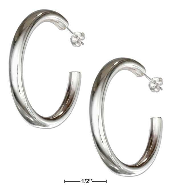 Silver Earrings Sterling Silver 35mm High Polish 3-4 Post Hoop Earrings JadeMoghul