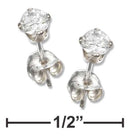 Silver Earrings Sterling Silver 3MM Round Clear Cubic Zirconia Posts JadeMoghul Inc.