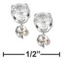 Silver Earrings Sterling Silver 4MM Round Cubic Zirconia Post Earrings JadeMoghul Inc.