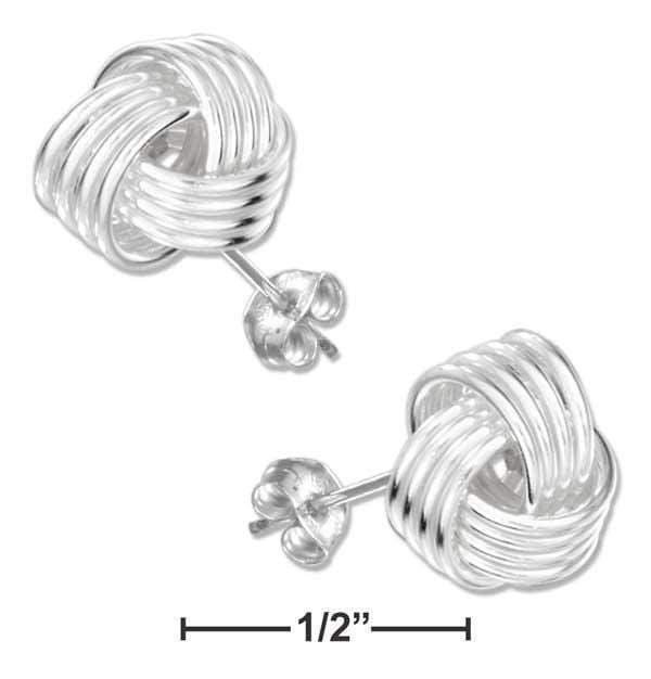 Silver Earrings Sterling Silver 5MM Knot Earrings On Posts JadeMoghul Inc.