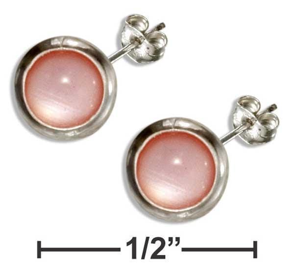 Silver Earrings Sterling Silver 5MM Round Pink Mother Of Pearl Post Earrings JadeMoghul Inc.