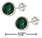 Silver Earrings Sterling Silver 5MM Round Simulated Malachite Post Earrings JadeMoghul Inc.