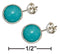 Silver Earrings Sterling Silver 5MM Round Simulated Turquoise Post Earrings JadeMoghul Inc.