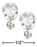 Silver Earrings Sterling Silver 6MM Round Cubic Zirconia Post Earrings JadeMoghul Inc.