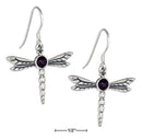 Silver Earrings Sterling Silver Amethyst Dragonfly Earrings JadeMoghul Inc.