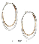 Silver Earrings Sterling Silver And 12 Karat Gold Filled 25MM Flat Double Hoop Earrings JadeMoghul Inc.