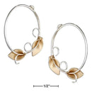 Silver Earrings Sterling Silver And 12 Karat Gold Filled Calla Lily Hoop Earrings JadeMoghul Inc.