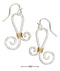 Silver Earrings Sterling Silver And 12 Karat Gold Filled Curly Design Dangle Earrings JadeMoghul