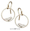 Silver Earrings Sterling Silver And 12 Karat Gold Filled Dangling Circle With Bird Earrings JadeMoghul Inc.