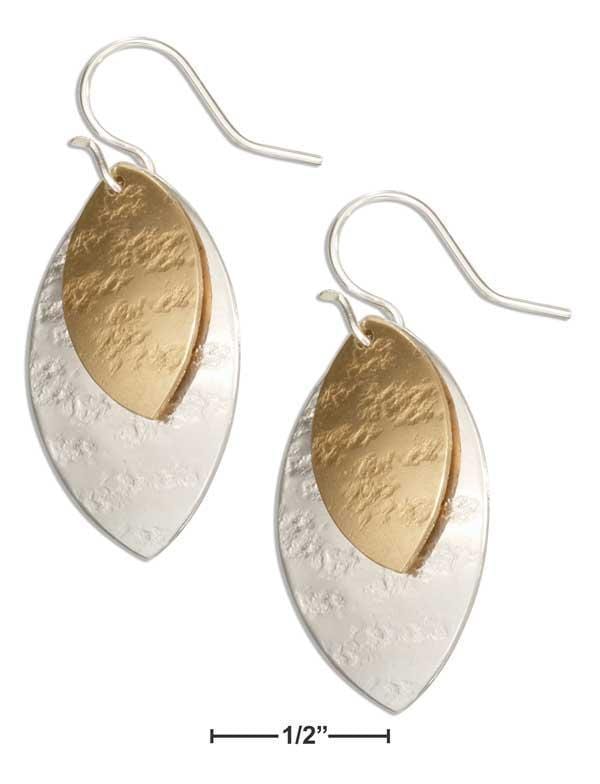 Silver Earrings Sterling Silver And 12 Karat Gold Filled Double Leaf Shape Dangles JadeMoghul