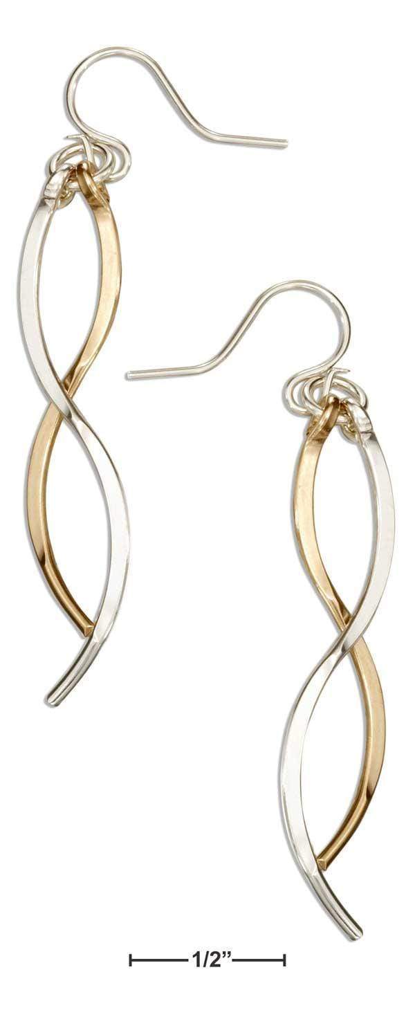 Silver Earrings Sterling Silver And 12 Karat Gold Filled Double Strand Dangle Earrings JadeMoghul