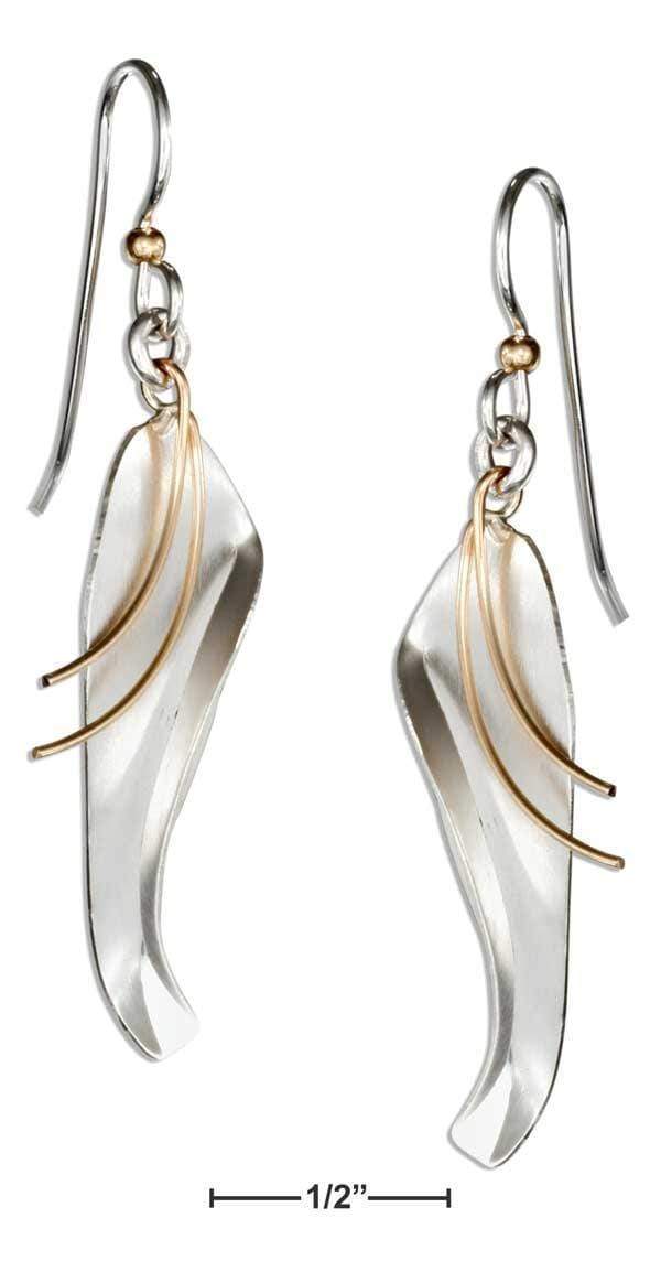 Silver Earrings Sterling Silver And 12 Karat Gold Filled Fancy Leaf Earrings JadeMoghul Inc.