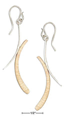 Silver Earrings Sterling Silver And 12 Karat Gold Filled Geometric Double Curve Dangle Earrings JadeMoghul