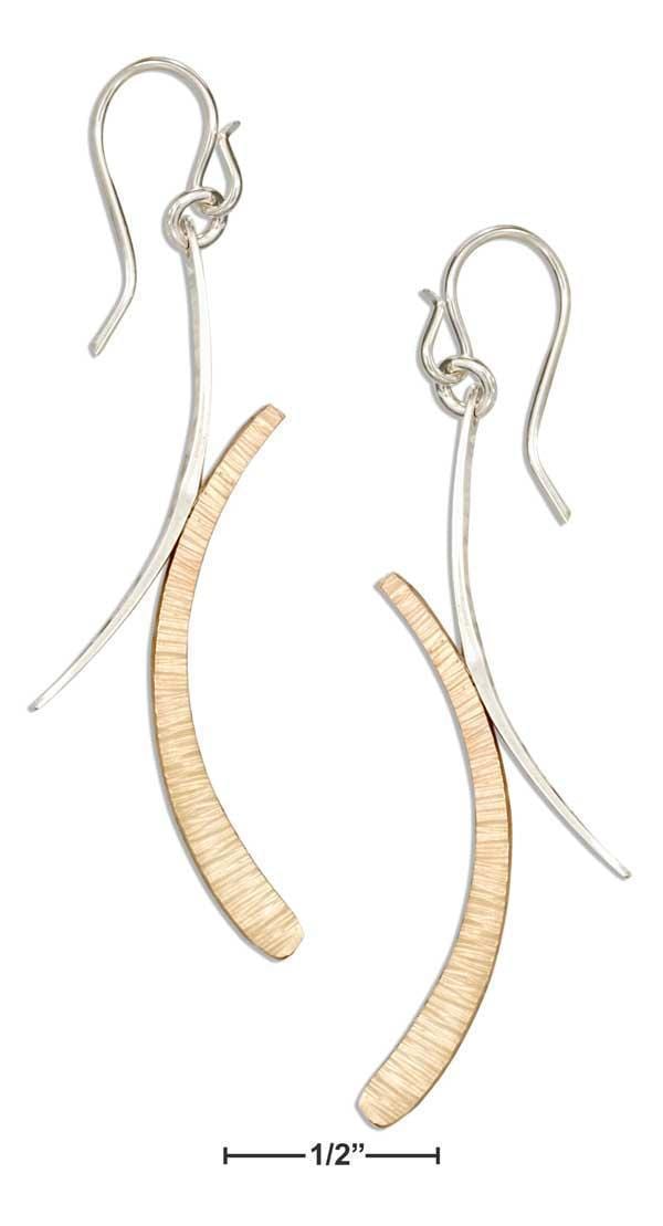 Silver Earrings Sterling Silver And 12 Karat Gold Filled Geometric Double Curve Dangle Earrings JadeMoghul