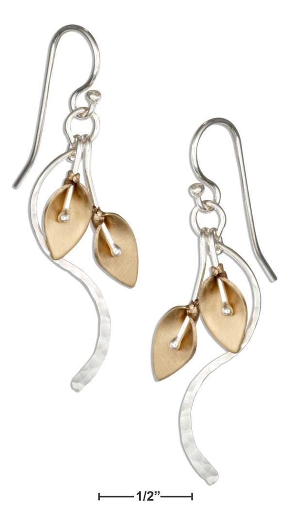 Silver Earrings Sterling Silver And 12 Karat Gold Filled Lilies And Vine Earrings JadeMoghul Inc.