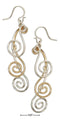 Silver Earrings Sterling Silver And 12 Karat Gold Filled Triple Graduated Spiral Dangle Earrings JadeMoghul