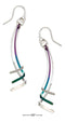 Silver Earrings Sterling Silver And Rainbow Niobium Triple Graduated Folded Spoon Dangle Earrings JadeMoghul Inc.