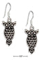 Silver Earrings Sterling Silver Antiqued Owl Earrings On French Wires JadeMoghul Inc.