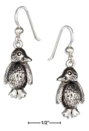 Silver Earrings STERLING SILVER ANTIQUED PENGUIN EARRINGS JadeMoghul