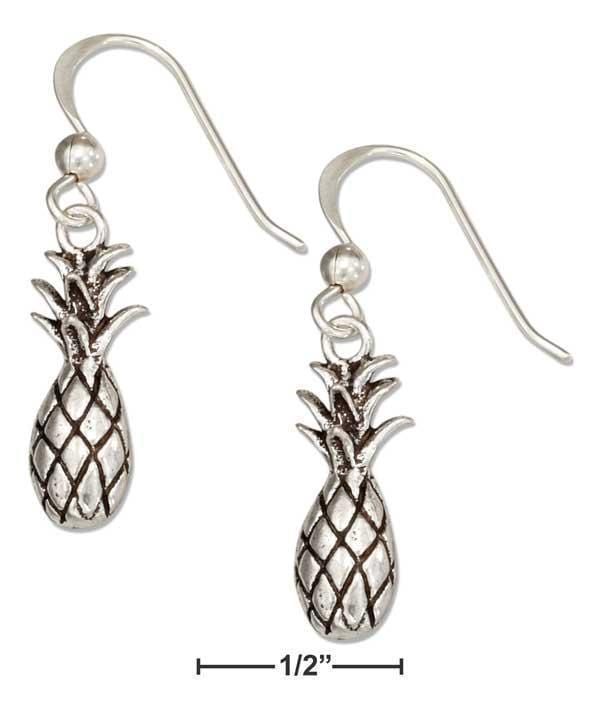 Silver Earrings Sterling Silver Antiqued Pineapple Earrings On French Wires JadeMoghul