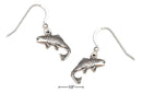 Silver Earrings Sterling Silver Antiqued Salmon Fish Earrings On French Wires JadeMoghul Inc.