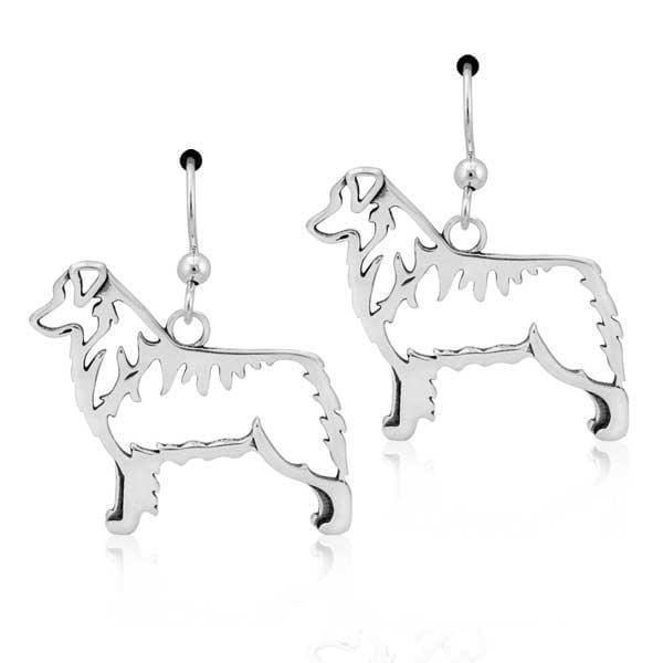 Silver Earrings Sterling Silver Australian Shepherd Earrings On French Wires JadeMoghul