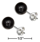 Silver Earrings Sterling Silver Black Onyx Ball Earrings JadeMoghul Inc.