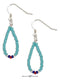 Silver Earrings Sterling Silver Blue-Green Beaded Loop Earrings With Red And Dark Blue Accents JadeMoghul Inc.