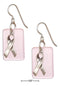 Silver Earrings Sterling Silver Blush Pink Sea Glass Breast Cancer Awareness Ribbon Dangle Earrings JadeMoghul Inc.