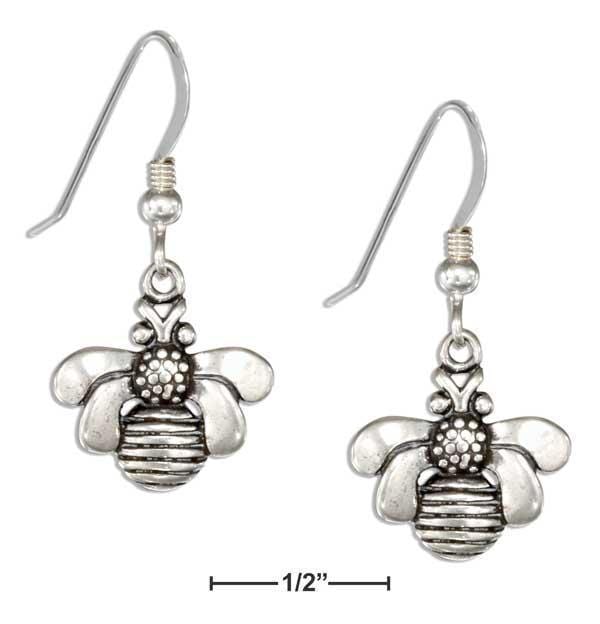 Silver Earrings Sterling Silver Bumble Bee Earrings On French Wires JadeMoghul Inc.