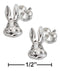 Silver Earrings STERLING SILVER BUNNY RABBIT FACE EARRINGS ON STAINLESS STEEL POSTS AND NUTS JadeMoghul