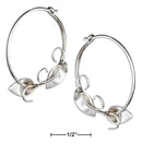 Silver Earrings Sterling Silver Calla Lily Vine Wire Hoop Earrings JadeMoghul Inc.