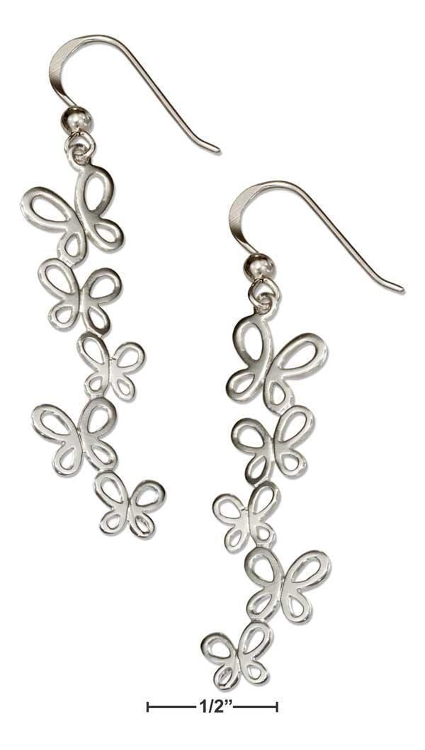 Silver Earrings Sterling Silver Cascading Butterfly Earrings On French Wires JadeMoghul